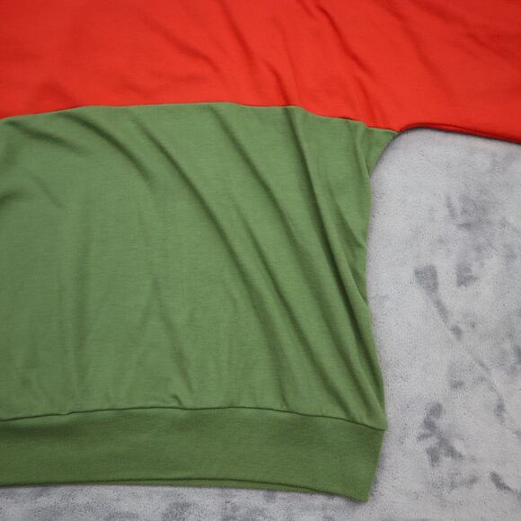 Pykettes Sweater Womens S Red Green Quarter Sleeve Floral Shoulder Pads Pullover - Picture 15 of 16